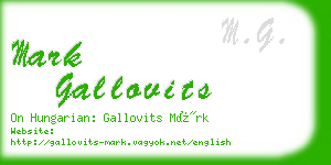 mark gallovits business card